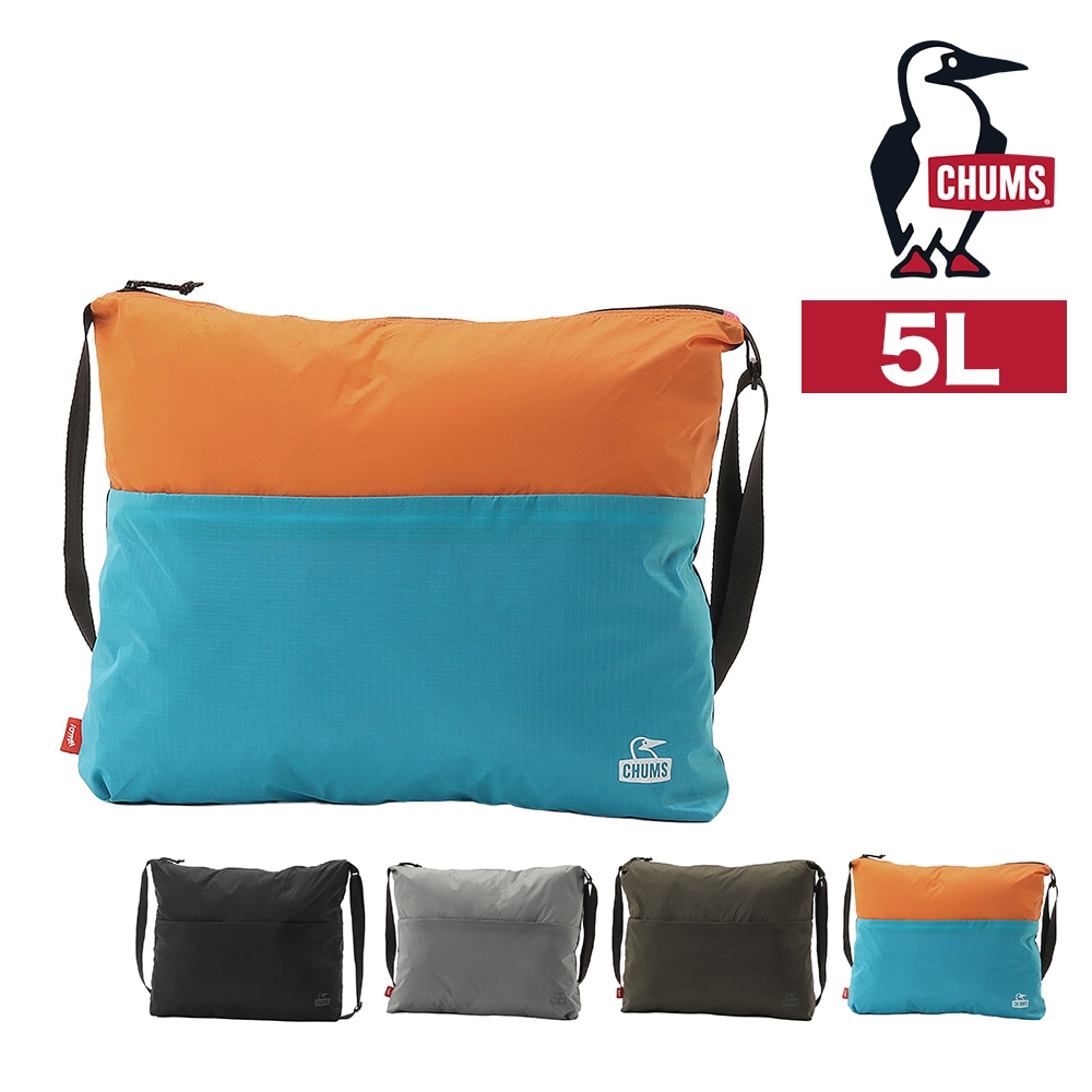 チャムス ショルダーバッグ 5L CHUMS パッカブルショルダーバッグ CH60-4136 4.ティールクレイジー -604136c094