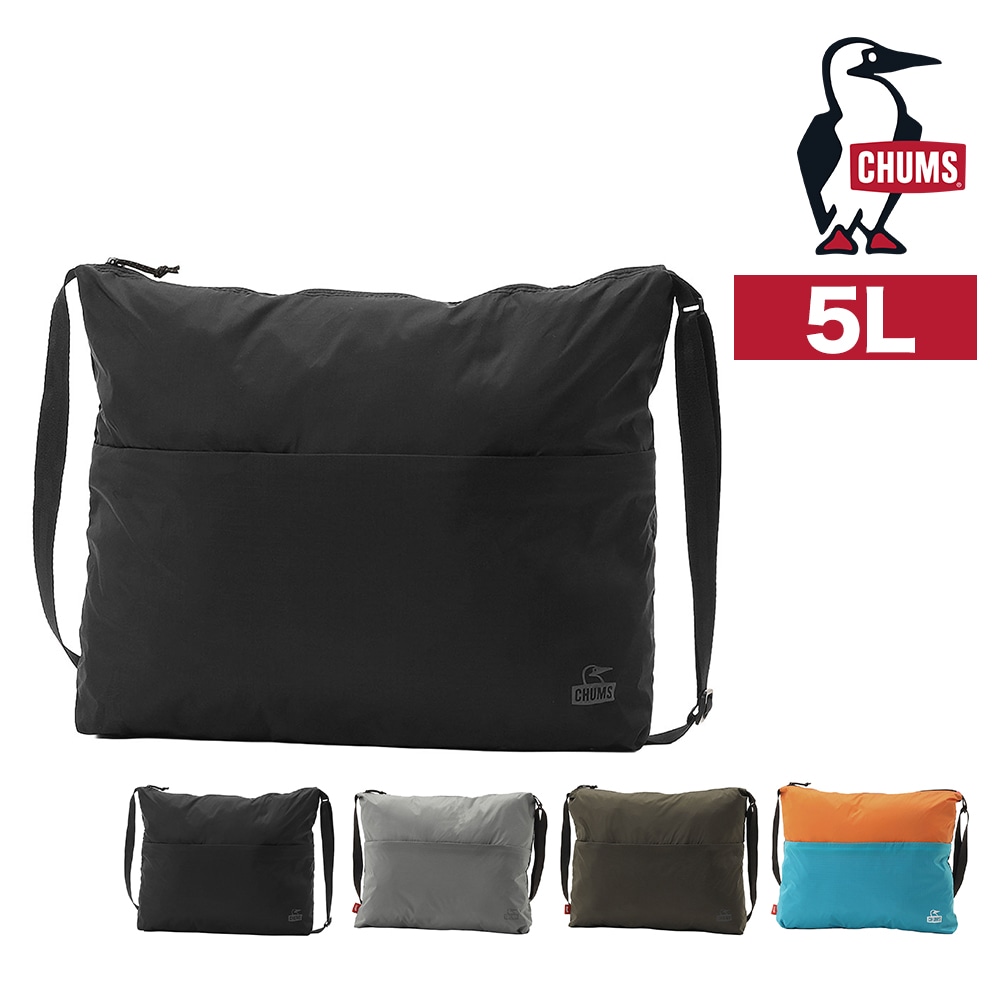 チャムス ショルダーバッグ 5L CHUMS パッカブルショルダーバッグ CH60-4136 1.ブラック -604136k001