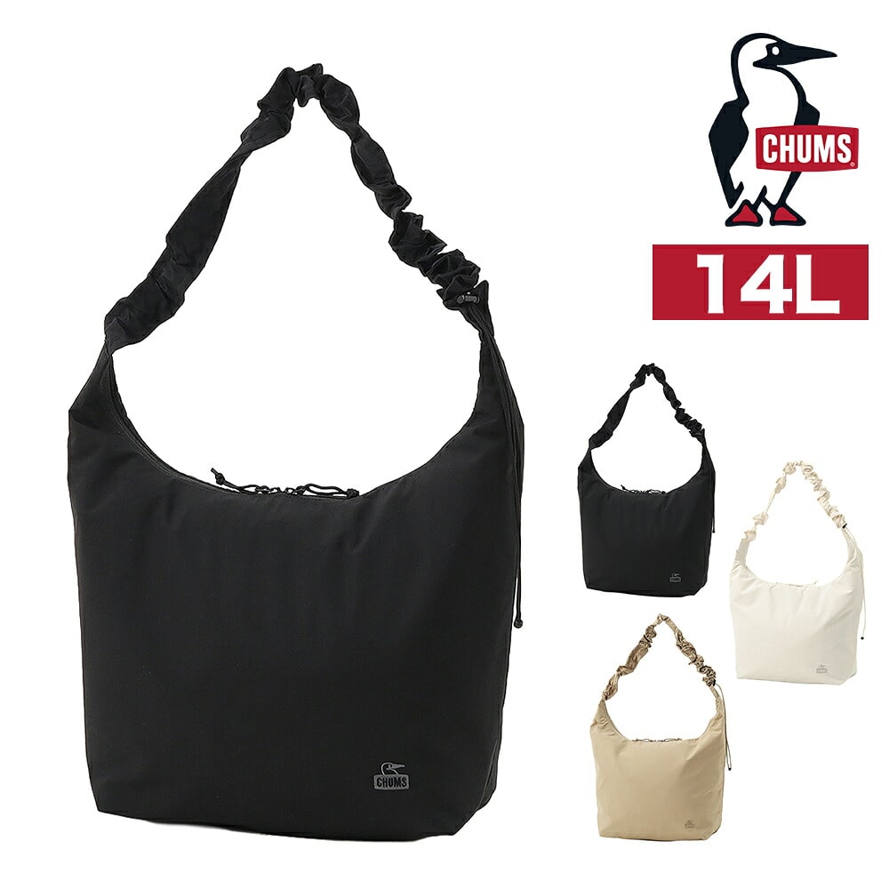 チャムス ショルダーバッグ 斜め掛け 14L A4 CHUMS ウェービーストラップショルダーバッグ CH60-4141 メンズ レディース キッズ 送料無料 誕生日プレゼント ギフト ラッピング無料 正規代理店 1.ブラック -604141k001