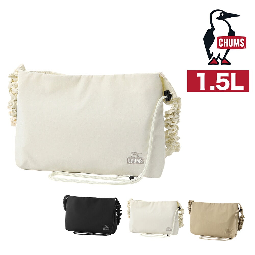 チャムス ショルダーバッグ サコッシュ 斜め掛け 撥水 軽量 1.5L B6 CHUMS ウェービーストラップミニショルダーバッグ CH60-4144 メンズ レディース キッズ 誕生日プレゼント ギフト ラッピング無料 正規代理店 2.アイボリー -604144w004
