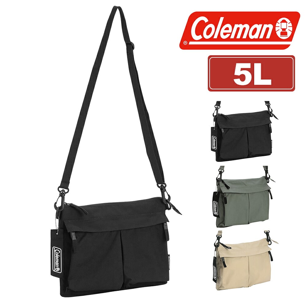コールマン ショルダーバッグ サコッシュ 斜め掛け 5L B5 サブバッグ 軽量 Coleman ユニウォーカーサコッシュ メンズ レディース キッズ 誕生日プレゼント ギフト ラッピング無料 正規代理店 1.ブラック -2234504