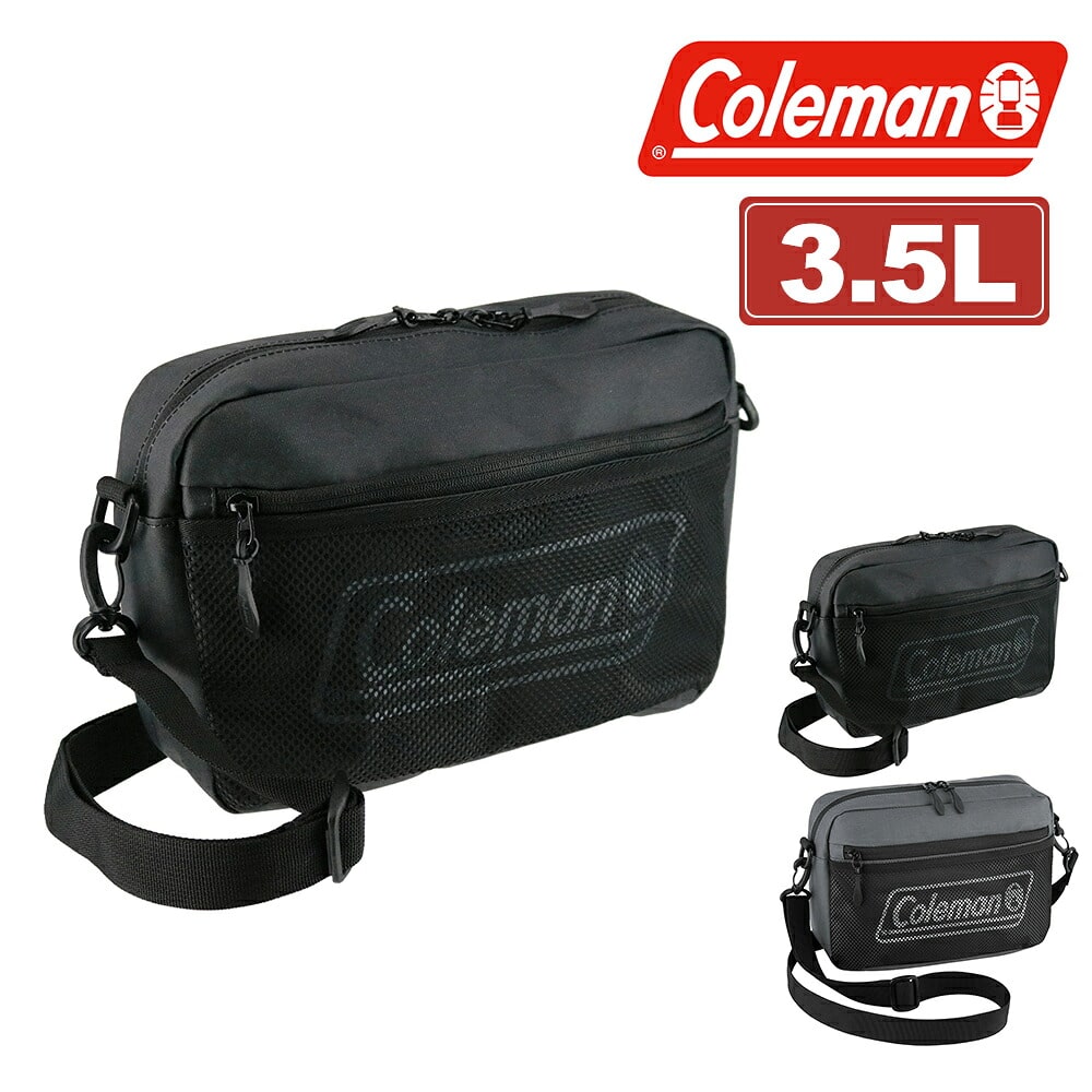 コールマン 防水 ショルダーバッグ 斜め掛け ポーチ 3.5L A5 コンパクト Coleman シールドショルダーポーチ メンズ レディース キッズ 誕生日プレゼント ギフト ラッピング無料 正規代理店 1.ヘザーブラック -37790