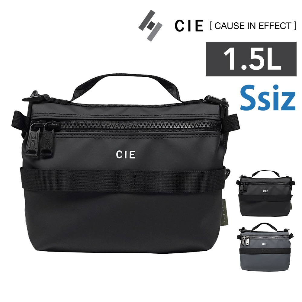 シー ショルダーバッグ サコッシュ 斜め掛け 1.5L ミニ 薄マチ CIE グリッド3 バタフライサコッシュS 032078 1.ブラック -10