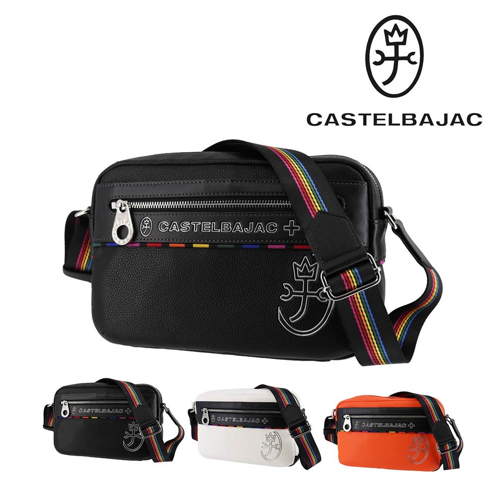 カステルバジャック バッグ 横型ショルダーバッグ 小さめ 斜めがけ CASTELBAJAC ジューン A5サイズ 28171 メンズ レディース ポイント10倍 送料無料 誕生日プレゼント ギフト ラッピング無料 正規代理店 1.ブラック -blk