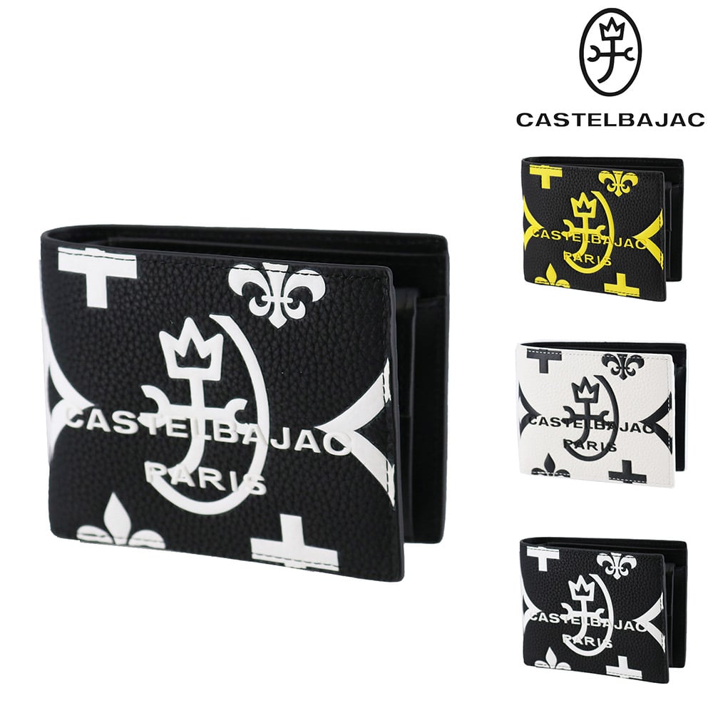 カステルバジャック 財布 二つ折り財布 折財布 CASTELBAJAC クレア 2つ折り財布 68631 メンズ レディース 誕生日プレゼント ギフト【正規代理店】 1.ブラック -blk