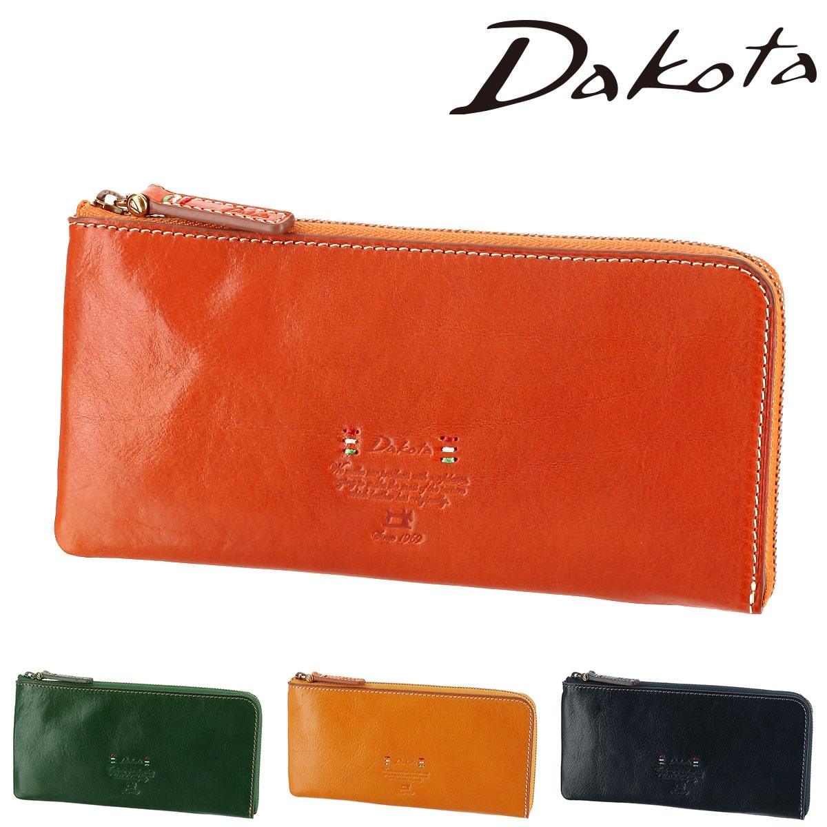 ダコタ Dakota トリコローレ L字ファスナー長財布 30274 3.マスタード 53x53 レディース