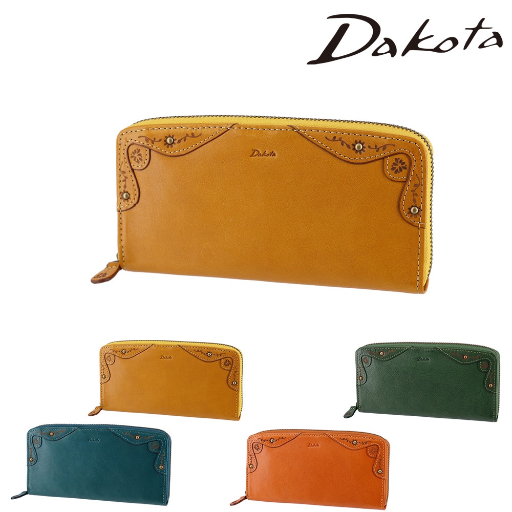 ダコタ Dakota マーゴット ラウンドファスナー長財布 31603 3.マスタード -53 レディース