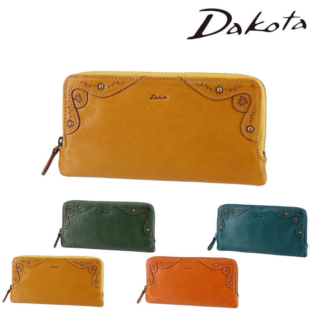 ダコタ Dakota マーゴット ファスナー長財布 31604 3.マスタード -53 レディース