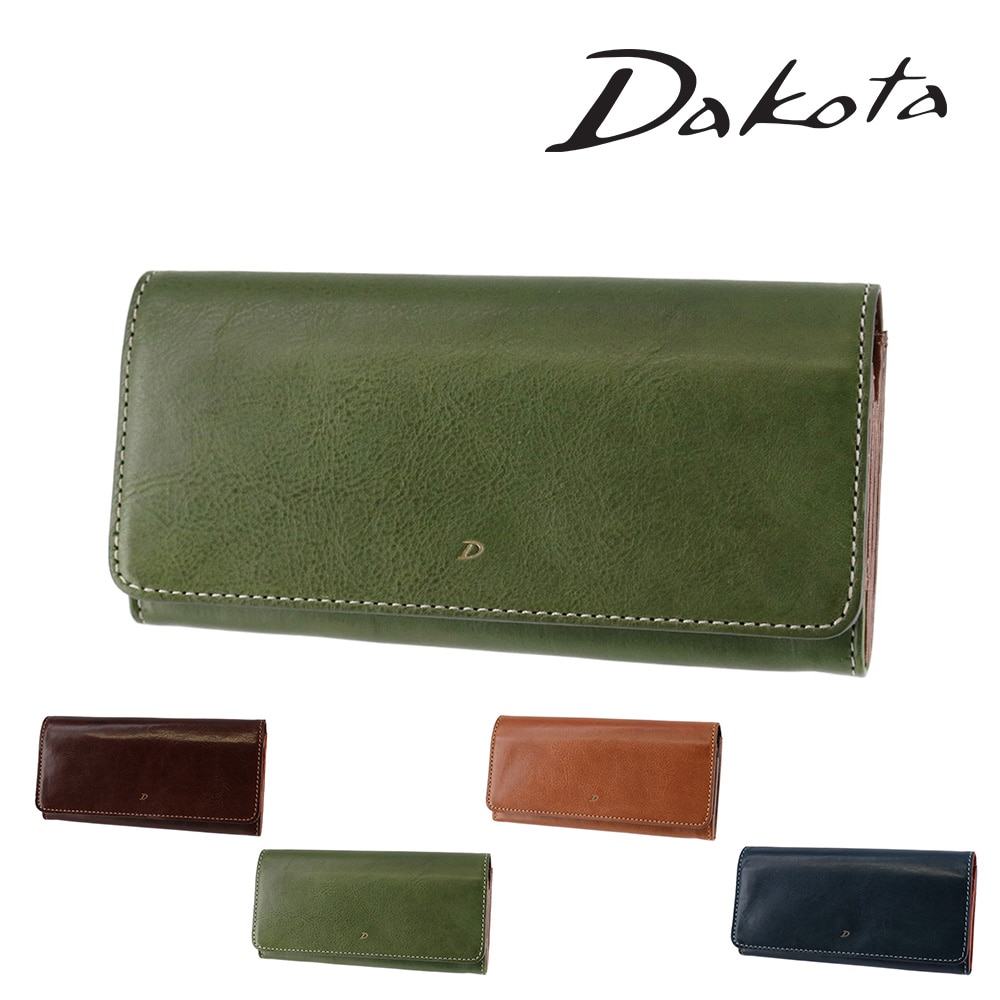 ダコタ 財布 長財布 かぶせ 薄い 小銭入れ付き イタリア製 本革 Dakota ラフィナート 31743 レディース 牛革 送料無料 誕生日プレゼント ギフト ラッピング無料 【正規代理店】 3.グリーン -50