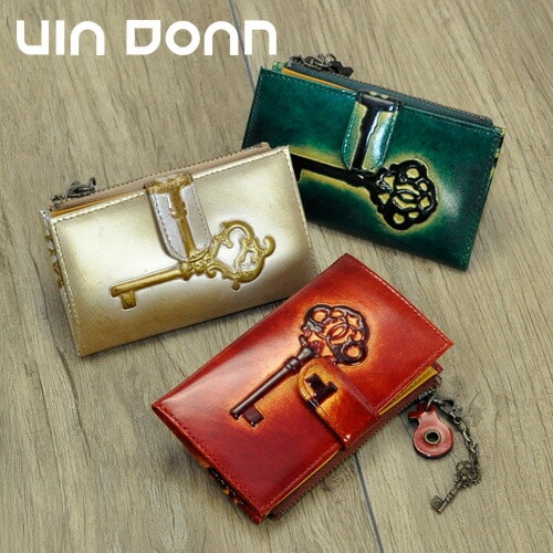 ヴィアドアン VIA DOAN キーケース レトロ 735 革 44x44 3.アカチャ レディース