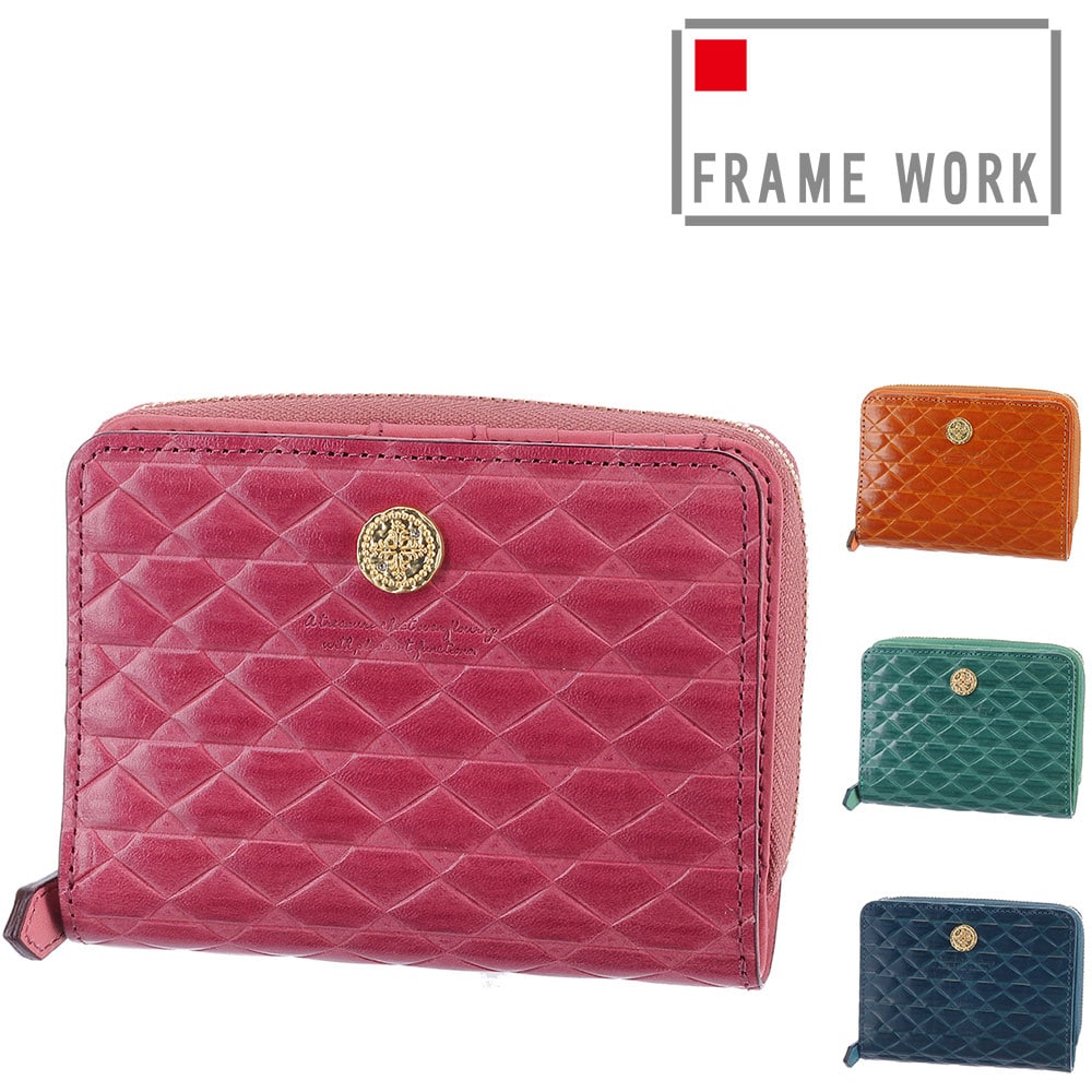 フレームワーク FRAME WORK モネータ 二つ折り財布 45011 1.ピンク 32x32レディース