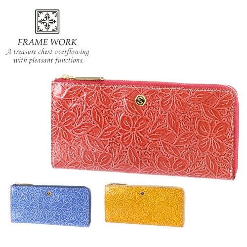 フレームワーク FRAME WORK L字ファスナー長財布 シャガール 42424 32x32 1.ピンクレディース