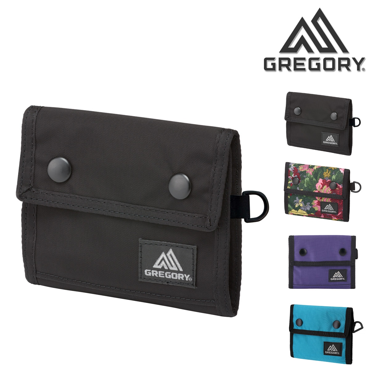 グレゴリー GREGORY 二つ折り財布 SNAP WALLET スナップワレット 1.ブラック -99x190207068887 メンズ レディース