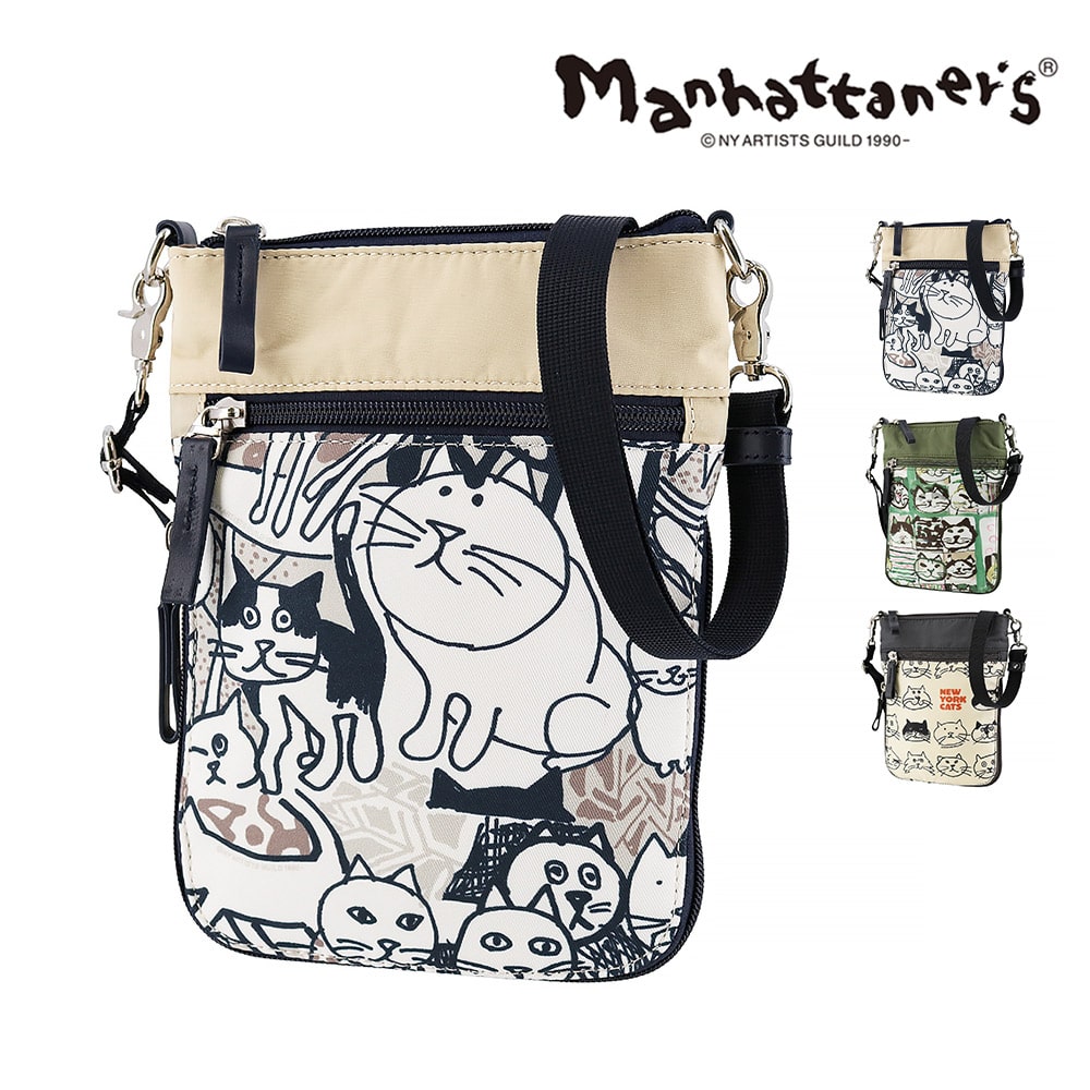 マンハッタナーズ バッグ ショルダーバッグ サブバッグ manhattaner's アベニュー ミニショルダーバッグ B6 0712470 レディース 送料無料 誕生日プレゼント ギフト ラッピング無料 【正規代理店】 2.群集猫 -0712470-5040