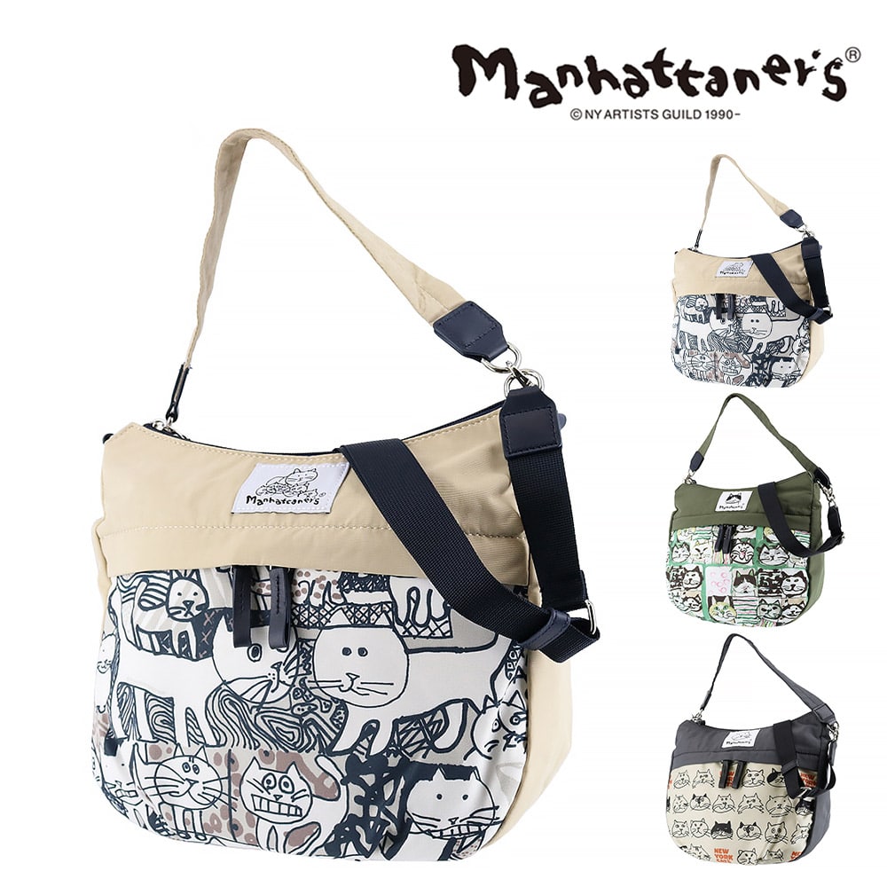 マンハッタナーズ バッグ トートバッグ ショルダーバッグ 2WAY manhattaner's アベニュー 2ウェイバッグ A5 0712472 レディース 送料無料 誕生日プレゼント ギフト ラッピング無料 【正規代理店】 2.群集猫 -0712472-5040