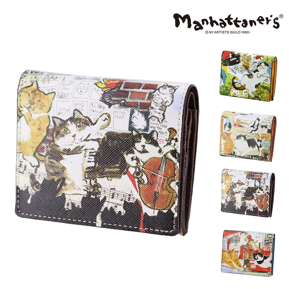 マンハッタナーズ 財布 二つ折り財布 2つ折り ミニ財布 サブ財布 小物 雑貨 ライブリーパース ホックタイプ Box小銭入れ 0751652 レディース 誕生日プレゼント ギフト 正規代理店 3.ミュージック・ミュージック -99x0751652-0058