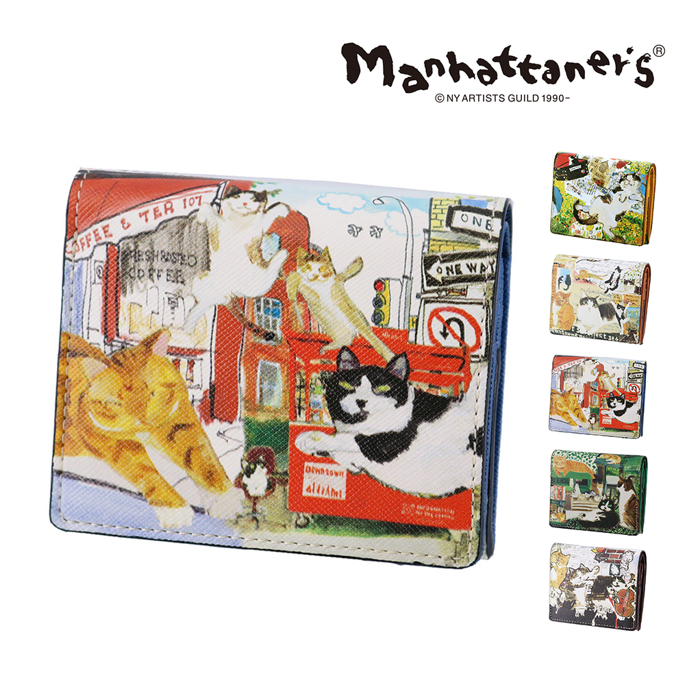 マンハッタナーズ 二つ折り財布 manhattaner's ライブリーパース 0751662 3.ライブリーキャッツ -0751662-0053