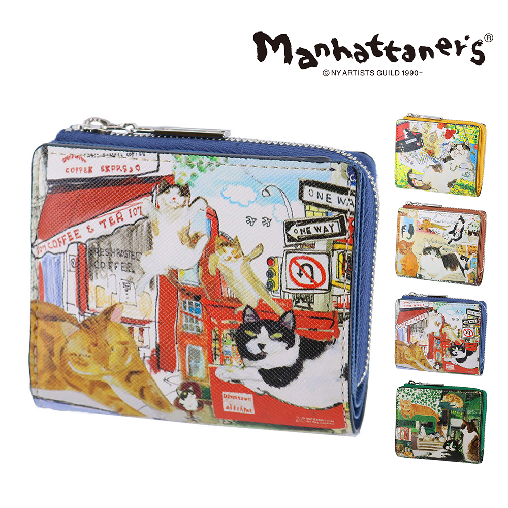 マンハッタナーズ 二つ折り財布 manhattaner's ライブリーパース 0751667 3.ライブリーキャッツ -0751667-0053