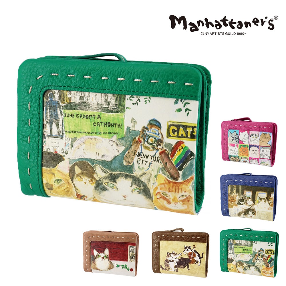 マンハッタナーズ 財布 二つ折り財布 ミニ財布 サブ財布 manhattaner's クラフトパース 0751692 レディース 送料無料 誕生日プレゼント ギフト ラッピング無料 【正規代理店】 3.NY猫絵暦・六月 -0751692-1070
