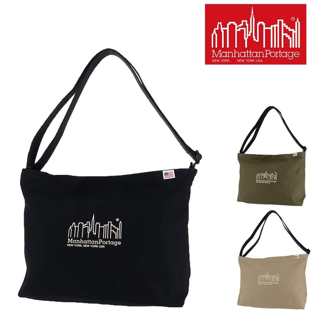 マンハッタンポーテージ Manhattan Portage クリアビューショルダーバッグキャンバス mp1482cnvs 1.ブラック 10x1000 メンズ レディース