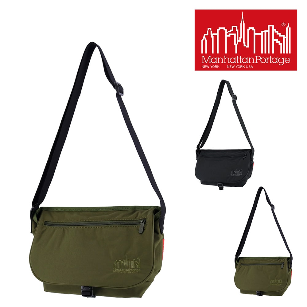 マンハッタンポーテージ Manhattan Portage メッセンジャーバッグ Messenger Slim Flap Zipper Pocket Padded Nylon Taffeta Black MP1605JRSFZPPNT 2.オリーブ -57x5200 メンズ レディース