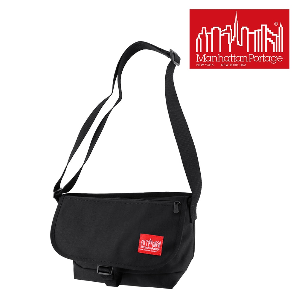 マンハッタンポーテージ ManhattanPortage メッセンジャーバッグjrsフラップジッパーポケット Messenger Bag JRS Flap Zipper Pocket mp1605jrsfzp ブラック -10x1000 メンズ レディース