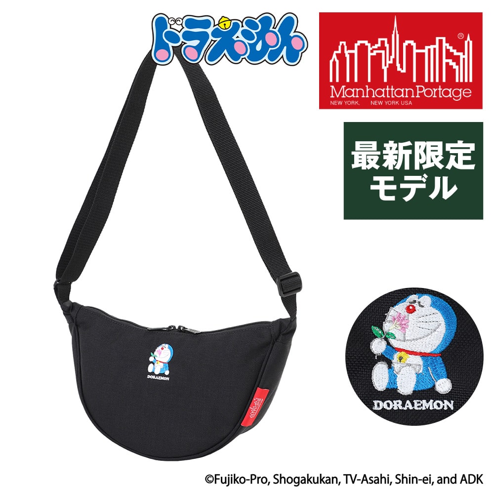 【25年 新モデル】マンハッタンポーテージ ショルダーバッグ 三日月型 ブロンククレセントバッグ ドラえもん25 MP2403DORA25 限定モデル メンズ レディース キッズ 誕生日プレゼント 正規代理店 ブラック -1000