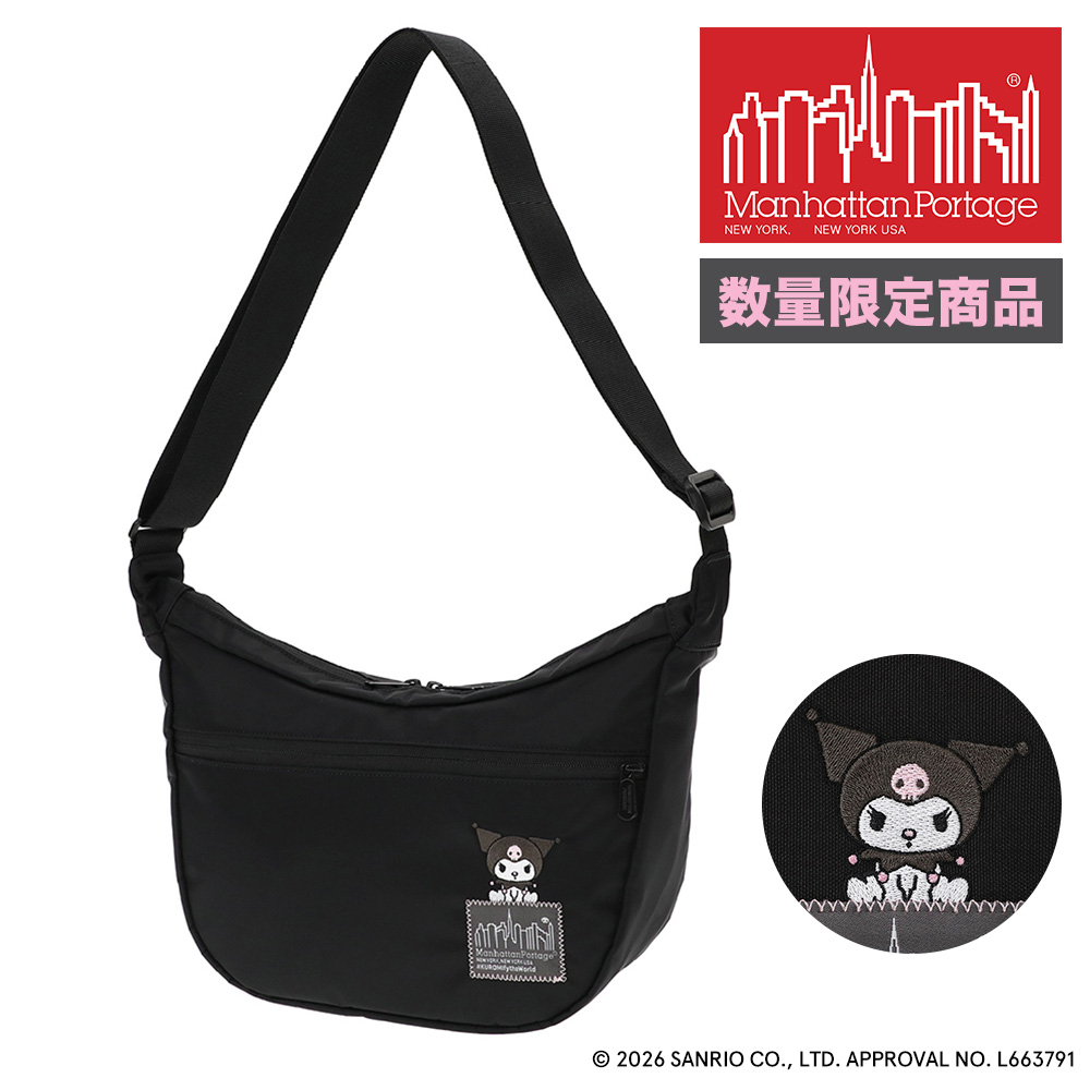 マンハッタンポーテージ サンリオ クロミ 斜め掛けバッグ ラウンド型 デュエットショルダーバッグ MP2409NTWLBKRM メンズ レディース キッズ コラボ 黒 限定モデル 送料無料 誕生日プレゼント ギフト ラッピング無料 正規代理店 ブラック -1000