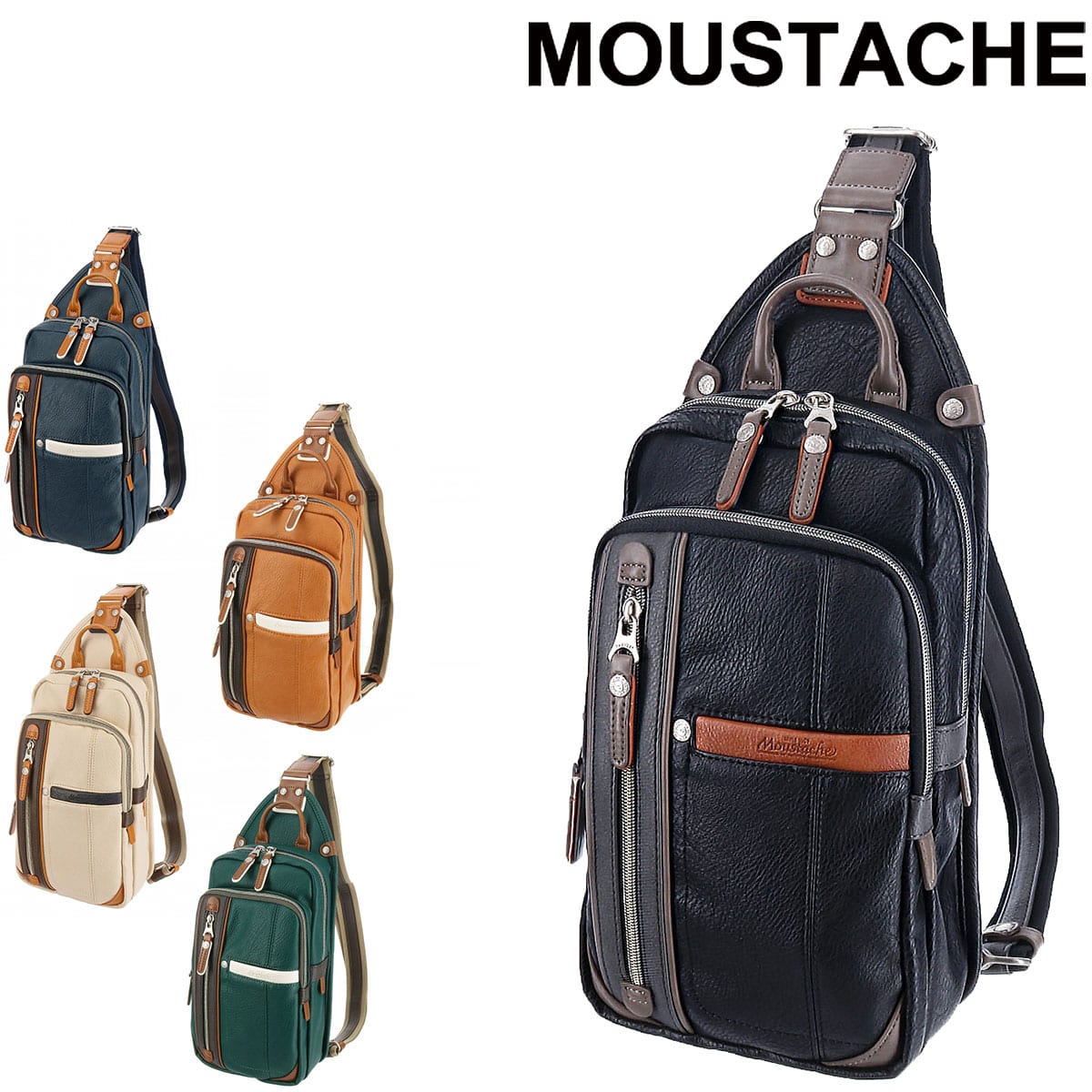 ムスタッシュ MOUSTACHE ボディバッグ ワンショルダーバッグ yvq5985 4.ベージュ 42xbe メンズ