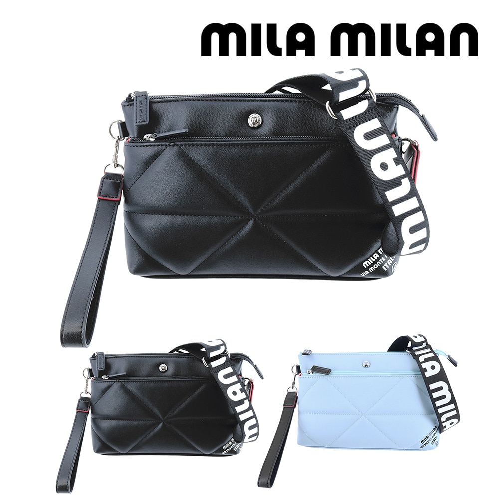 ミラ・ミラン mila milan テトラ 薄型ショルダーバッグ 252121 1.ブラック -blk レディース