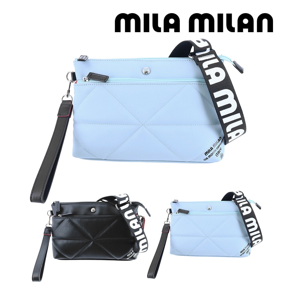 ミラ・ミラン mila milan テトラ 薄型ショルダーバッグ 252121 2.ブルー -blu レディース