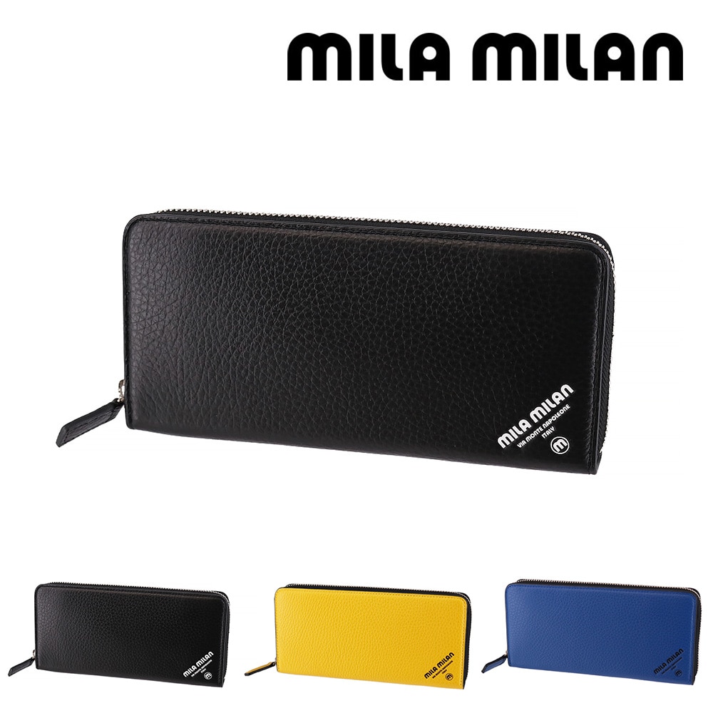 ミラ・ミラン mila milan コパー ラウンドファスナー長財布 253625 1.ブラック -10xblk レディース