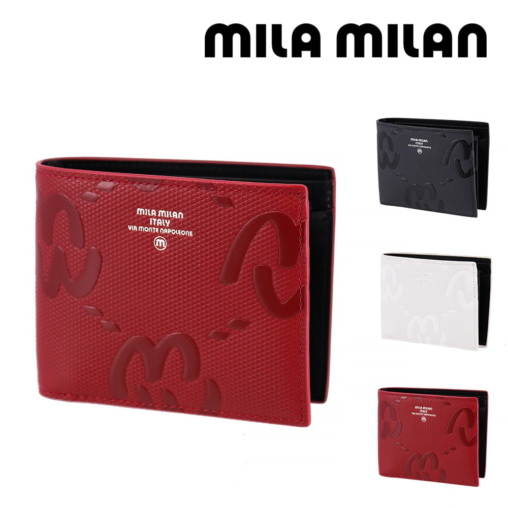ミラ・ミラン mila milan ミオ 二つ折り財布 255613 3.レッド -30xred レディース