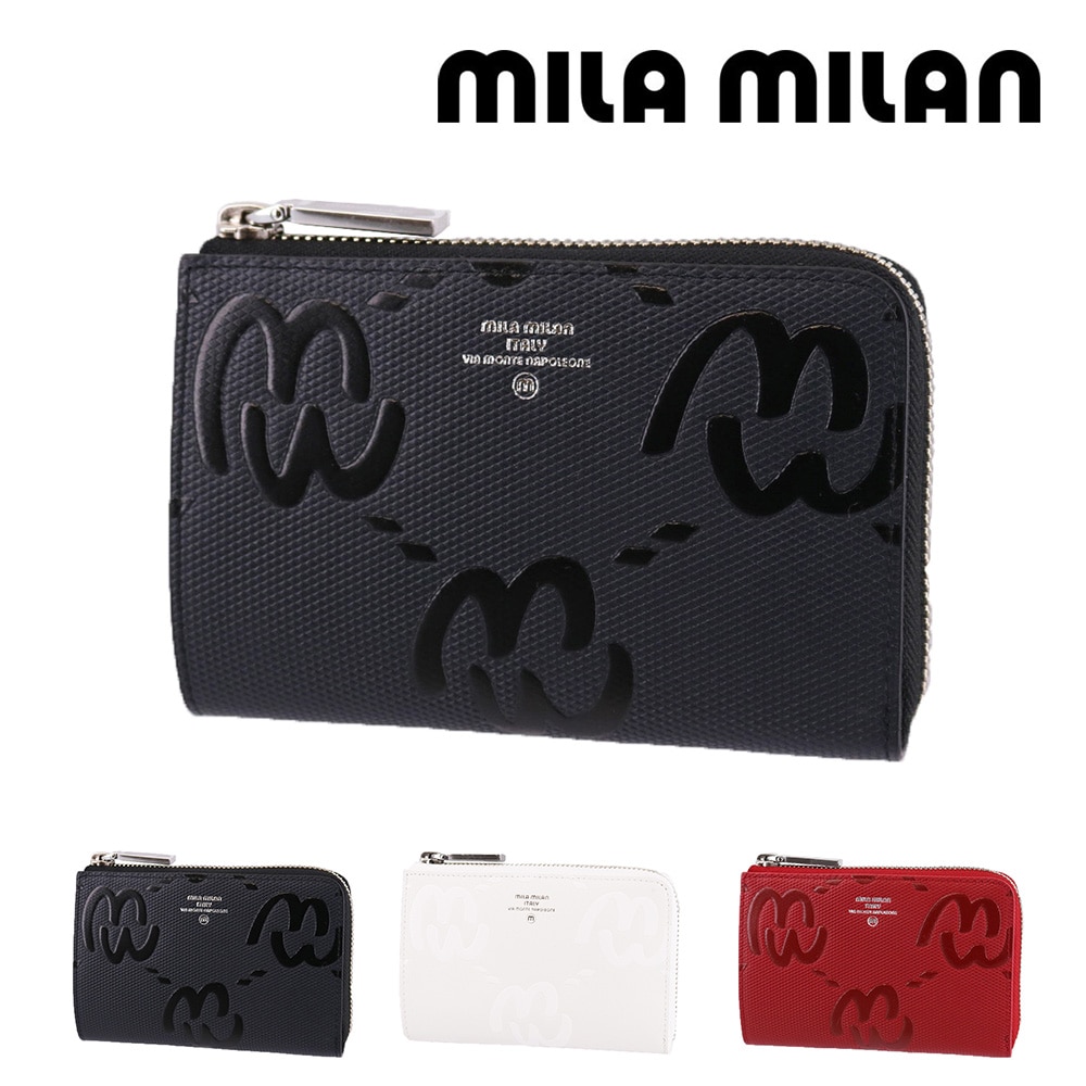 ミラ・ミラン mila milan ミオ L字ファスナー二つ折り財布 255614 1.ブラック -10xblk レディース