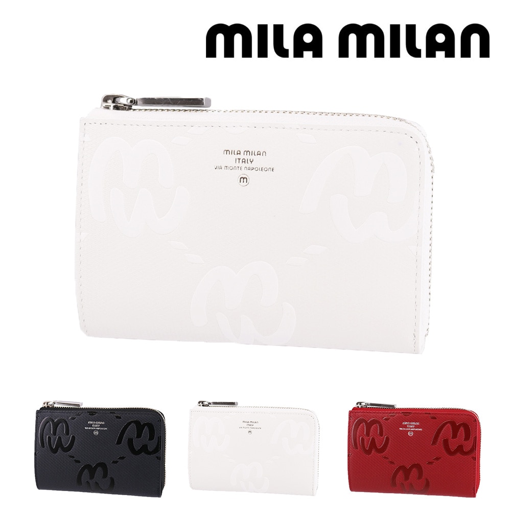 ミラ・ミラン mila milan ミオ L字ファスナー二つ折り財布 255614 2.ホワイト -20xwht レディース