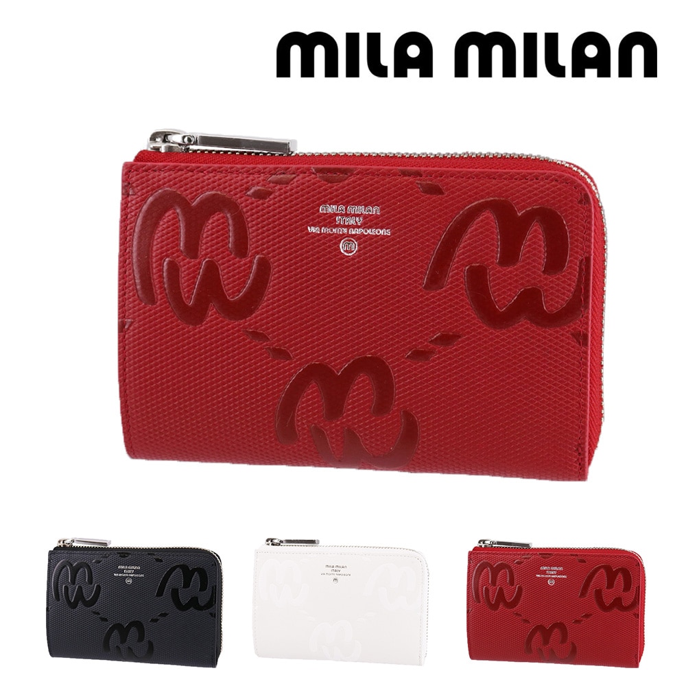 ミラ・ミラン mila milan ミオ L字ファスナー二つ折り財布 255614 3.レッド -30xred レディース