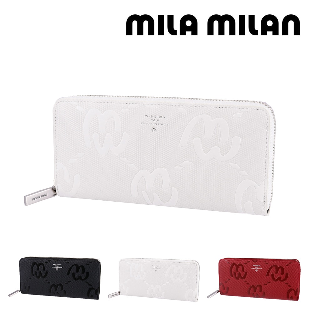 ミラ・ミラン mila milan ミオ ラウンドファスナー長財布 255615 2.ホワイト -20xwht レディース