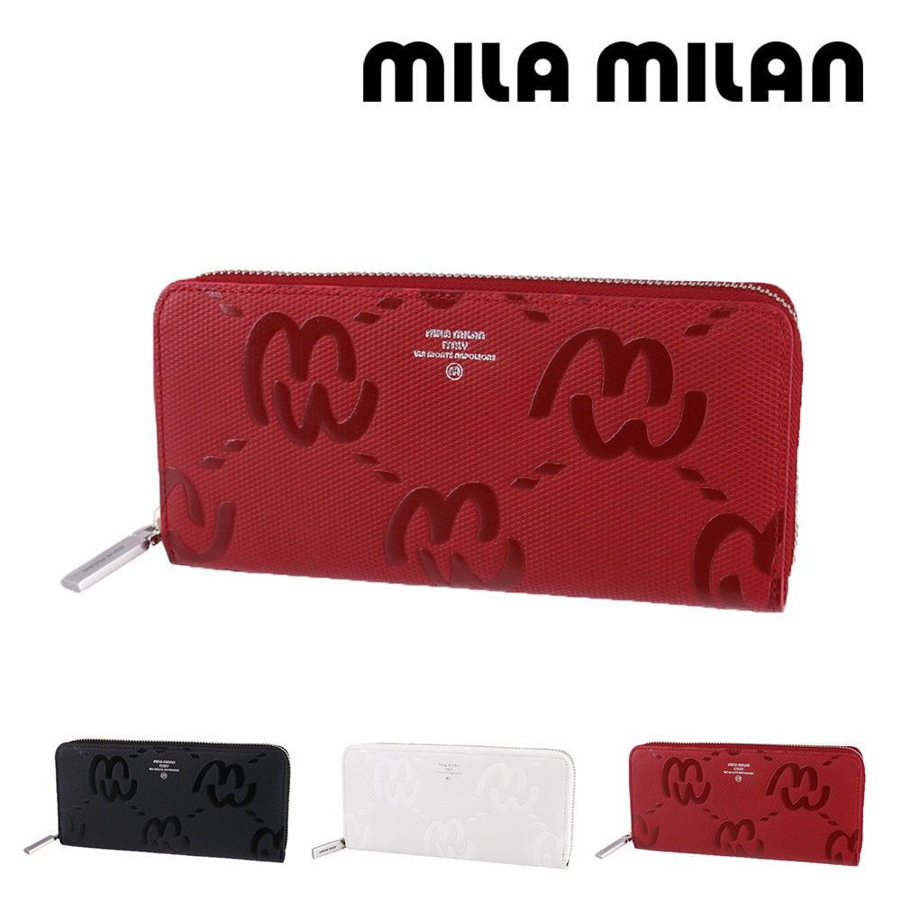 ミラ・ミラン mila milan ミオ ラウンドファスナー長財布 255615 3.レッド -30xred レディース