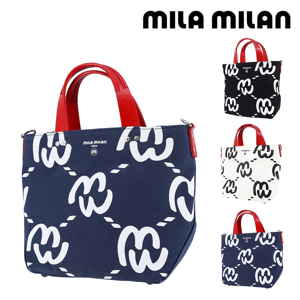 ミラ・ミラン mila milan ミミ ショルダーバッグ兼用 ミニトートバッグ 259711 3.ネイビー -60xnvy レディース