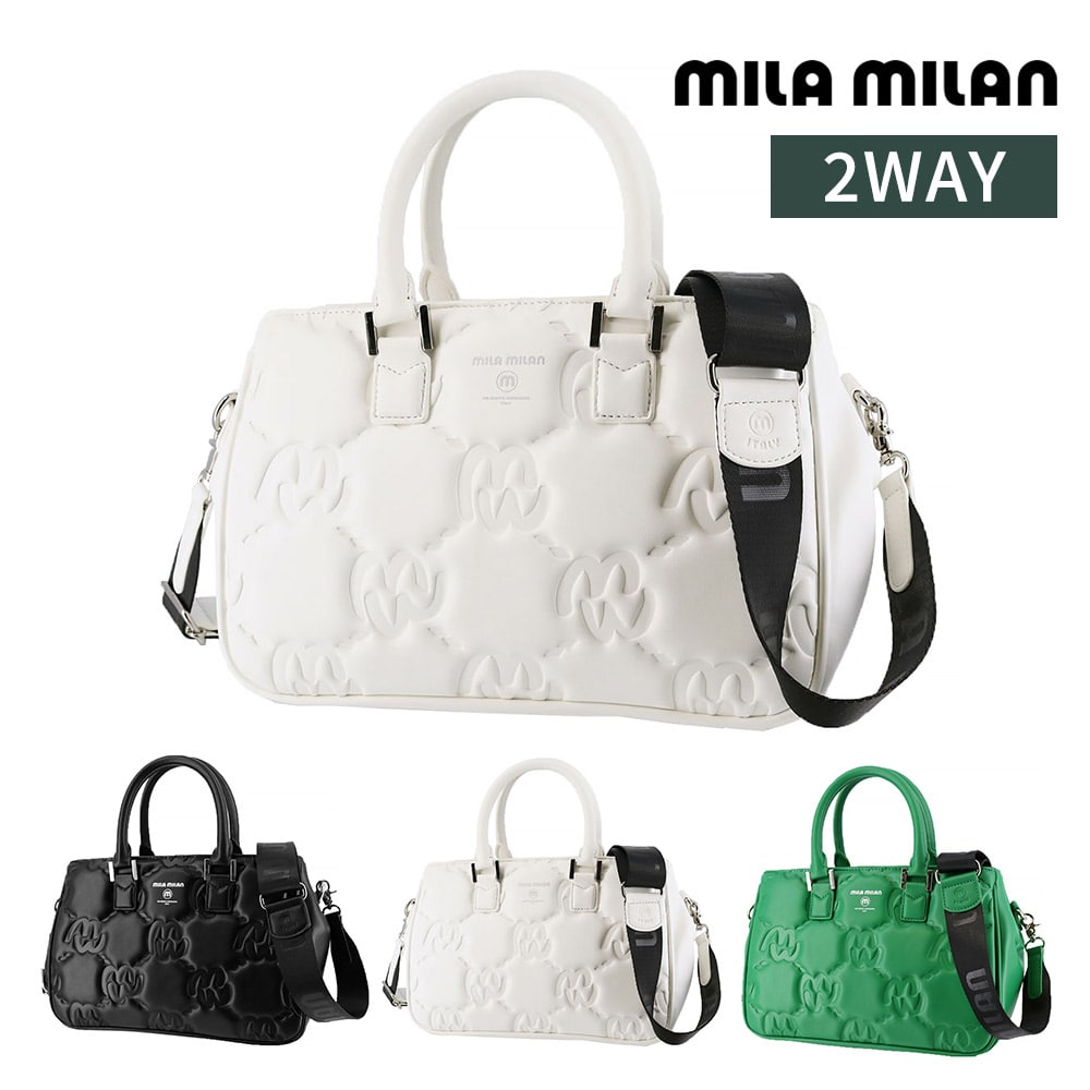ミラ・ミラン バッグ トートバッグ ショルダーバッグ 2WAY mila milan カリーナ ドライビングトートバッグ 263501 メンズ レディース 黒 白 緑 送料無料 誕生日プレゼント ギフト ラッピング無料 【正規代理店】 2.ホワイト -wht