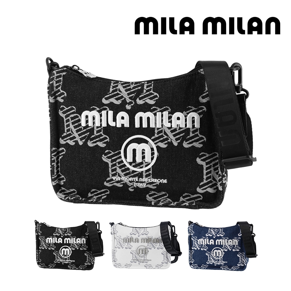 ミラ・ミラン バッグ ショルダーバッグ 斜めがけバッグ mila milan デニーモ ミニショルダーバッグ A6サイズ 264121 メンズ レディース 送料無料 誕生日プレゼント ギフト ラッピング無料 【正規代理店】 1.ブラック -blk