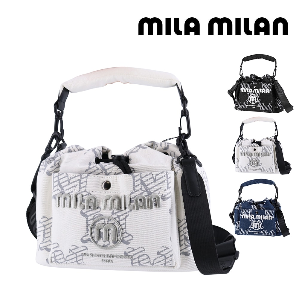 ミラ・ミラン バッグ ショルダーバッグ ハンドバッグ 2WAY mila milan デニーモ 巾着ショルダーバッグ A5サイズ 264122 メンズ レディース 送料無料 誕生日プレゼント ギフト ラッピング無料 【正規代理店】 2.ホワイト -wht