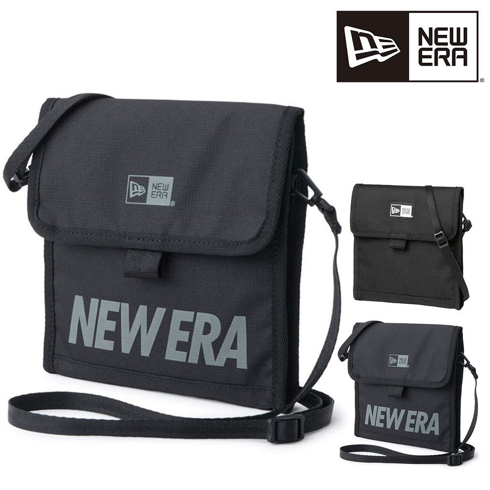 ニューエラ ショルダーバッグ ミニショルダー ポーチ 0.5L 2WAY NEW ERA スクエアネックポーチ SQUARE NECK POUCH 2.ラインロゴブラック -14750851
