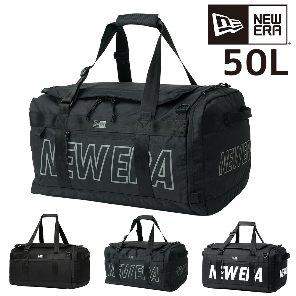 ニューエラ バッグ 2WAY ダッフルバッグ リュック ボストンバッグ NEW ERA クラブダッフルバッグ 50L A3 B4 A4 メンズ レディース キッズ 3.ラインロゴブラック -14750917