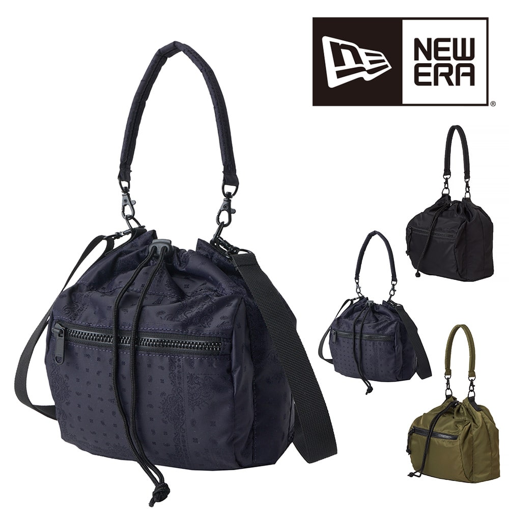 ニューエラ バッグ 巾着 ポーチ ハンドバッグ ショルダー 小さめ NEW ERA 2ウェイドローストリングポーチ 3L A5 メンズ レディース 送料無料 誕生日プレゼント ギフト ラッピング無料 正規代理店 2.ネイビーペイズリー -14750989