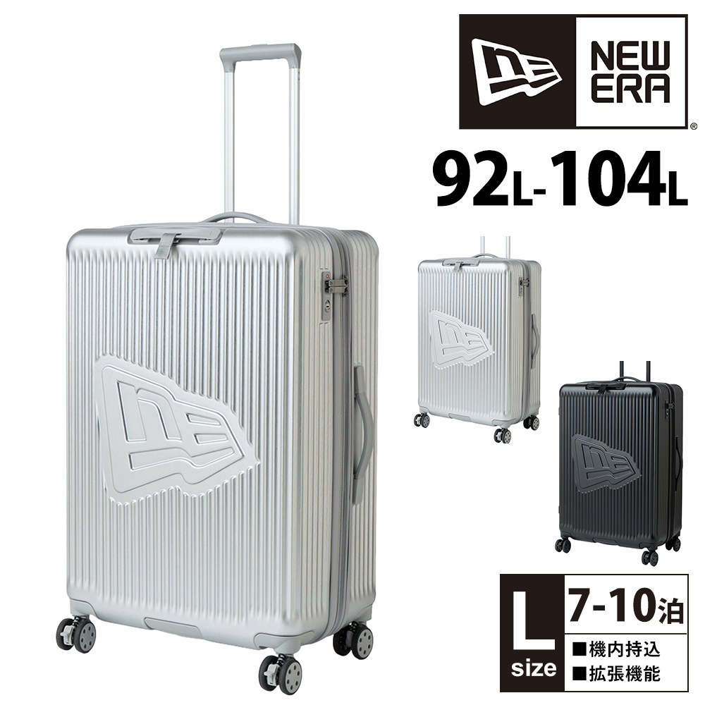 ニューエラ スーツケース Lサイズ 92L～104L 7泊～10泊 キャリーケース ハード 旅行 大型 NEW ERA ホイールキャリーケースラージ メンズ レディース ポイント10倍 送料無料 誕生日プレゼント ギフト 正規代理店 2.シルバー -14884556