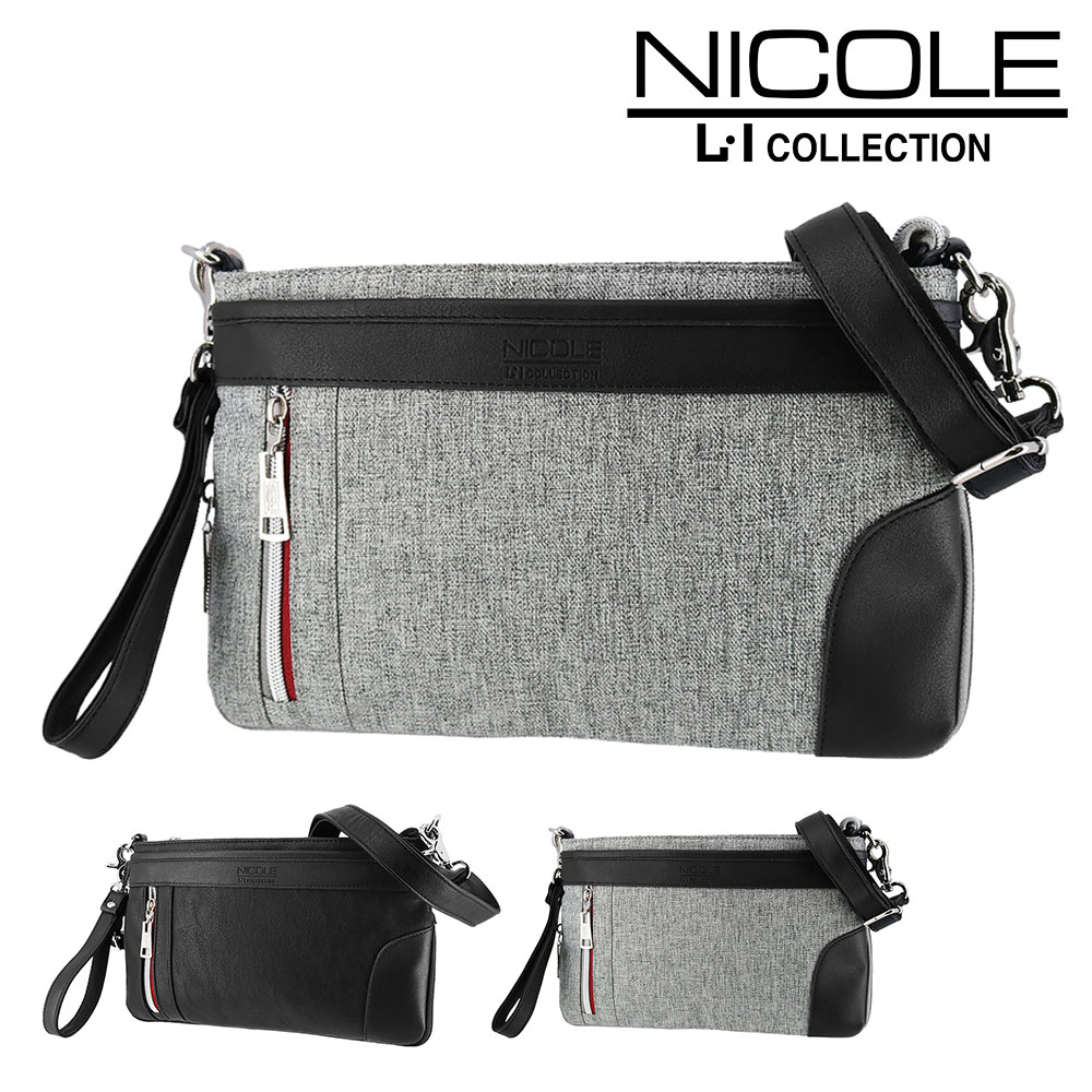 ニコル NICOLE オデッセイ クラッチショルダー クラッチバッグ ショルダーバッグ nil277 2.グレー -03 メンズ