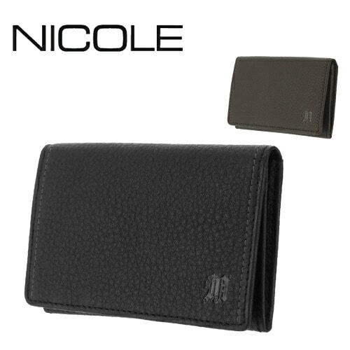 ニコル NICOLE メンディIII 名刺入れ 7308004(7305604) 1.ブラック 10x10 メンズ