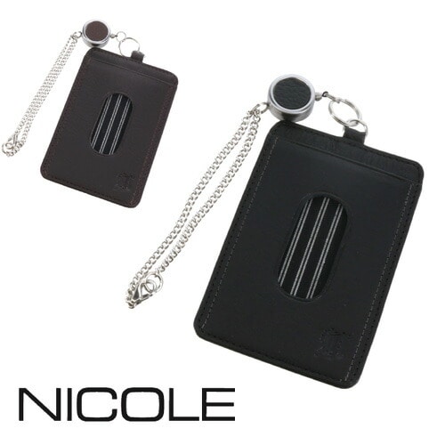 ニコル NICOLE メンディIII パスケース 7308011(7305611) 1.ブラック 10x10 メンズ