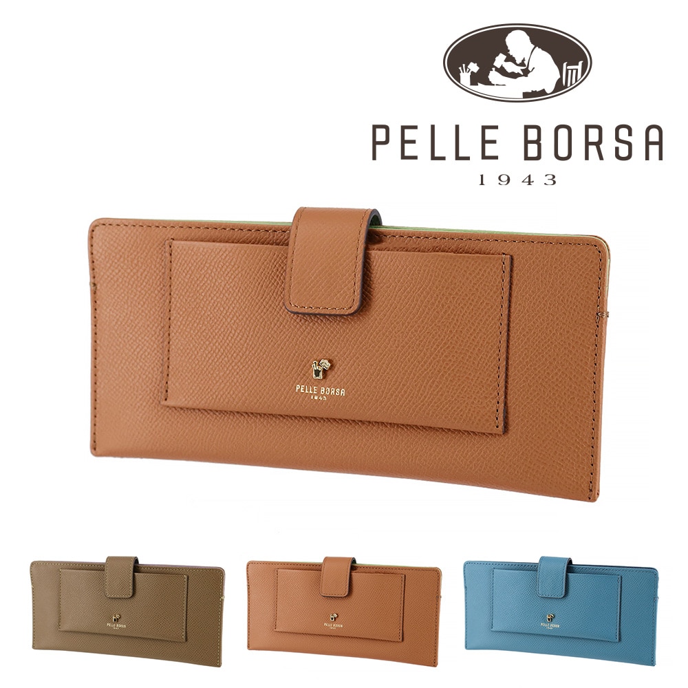 ペレボルサ PELLE BORSA フレンチカーフグッズ 長財布 203303 2.キャメル -47xca レディース